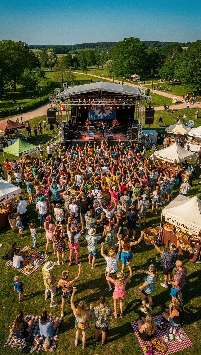 Looduskaunis Eesti paik, kus toimub rahvuslik kultuuri- ja muusikasündmus, rõhutades looduse ja traditsioonide sidet.